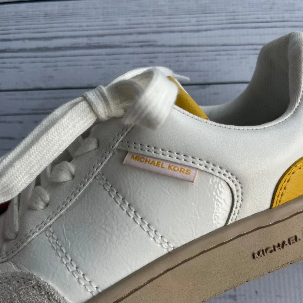Michael Kors Womens‎ Yellow Leather Suede Low Top Preppy Sporty Sneakers Size 6M